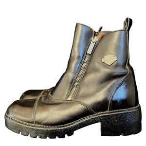 Harley-Davidson Black Leather Combat Boots